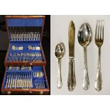 MAPPIN & WEBB FULL CANTEEN SET - STERLING SILVER - APPROX 163oz -KNIVES WERE APPROXIMATELY