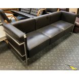 LC3 LE CORBUSIER REPRODUCTION 3 SEATER LEATHER SETTEE