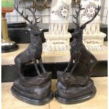 PAIR BRONZE STAGS - 43 CMS (H)