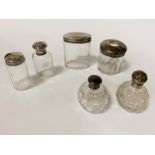 QTY OF HM SILVER PERFUME BOTTLES