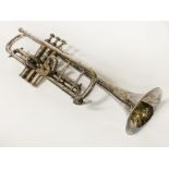 HAWKES & SON TRUMPET IN CASE - SILVER PLATE