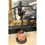 BRONZE DECO STYLE GIRL - 56 CMS (H)