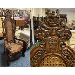 THRONE STYLE CHAIR WITH LION MOTIF