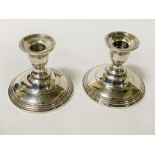 PAIR OF SILVER CANDLESTICKS 9CMS (H)