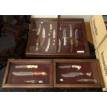 3 DISPLAY CABINETS OF FISHING/HUNTING KNIVES