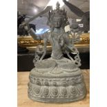 BRONZE BUDDHA & SWORD - 40 CMS (H)