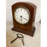 INLAID MANTLE CLOCK - FRENCH MOVEMENT