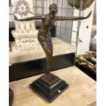 BRONZE ART DECO STYLE GIRL - 42 CMS (H)