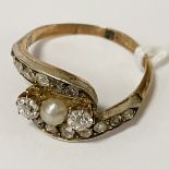 GOLD & OLD CUT DIAMOND RING - SIZE N