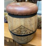 LEATHER TOP BARREL STOOL