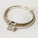 18CT GOLD DIAMOND SOLITAIRE RING - SIZE N/O