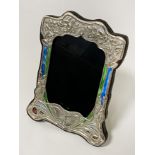 HM SILVER & ENAMEL PHOTOFRAME 21CMS X 15CMS