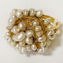 14CT GOLD PEARL RING - SIZE M