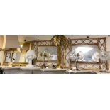 2 BAMBOO FRAMED MIRRORS & 1 GILT FRAMED