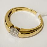 18CT GOLD APPROX 0.5 CARAT DIAMOND RING - SIZE L - 3.3 GRAMS APPROX