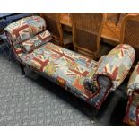 PATCHWORK UNION JACK FABRIC DOUBLE ENDED CHAISE LOUNGE