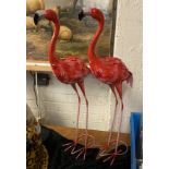 PAIR METAL FLAMINGOS - 70 CMS (H) APPROX