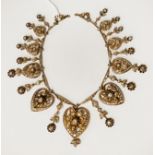 GOLD VICTORIAN DIAMOND NECKLACE - NEEDS A FASTENING CHAIN