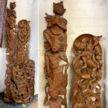 4 HAND CARVED THAI DANCERS