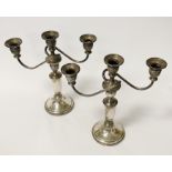 PAIR SILVER CANDELABRA 27CMS (H) APPROX