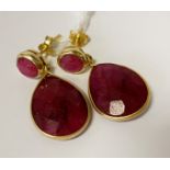 RAW RUBY STUD EARRINGS