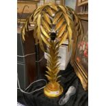 GILT METAL PALM TREE TABLE LAMP 73CMS APPROX