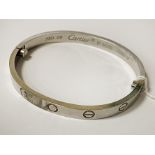 18CT WHITE GOLD BANGLE 17.5 GRAMS APPROX