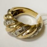 14CT GOLD & DIAMOND RING SIZE H 5.5 GRAMS APPROX