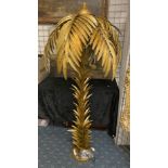 LARGE GILT METAL PALM TREE FLOOR LAMP 160CMS (H) APPROX