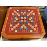 SCRABBLE BOARD WITH METAL SCRABBLE LETTERS