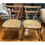 PAIR OF ERCOL YELLOW DOT STACKING CHILD'S CHAIRS