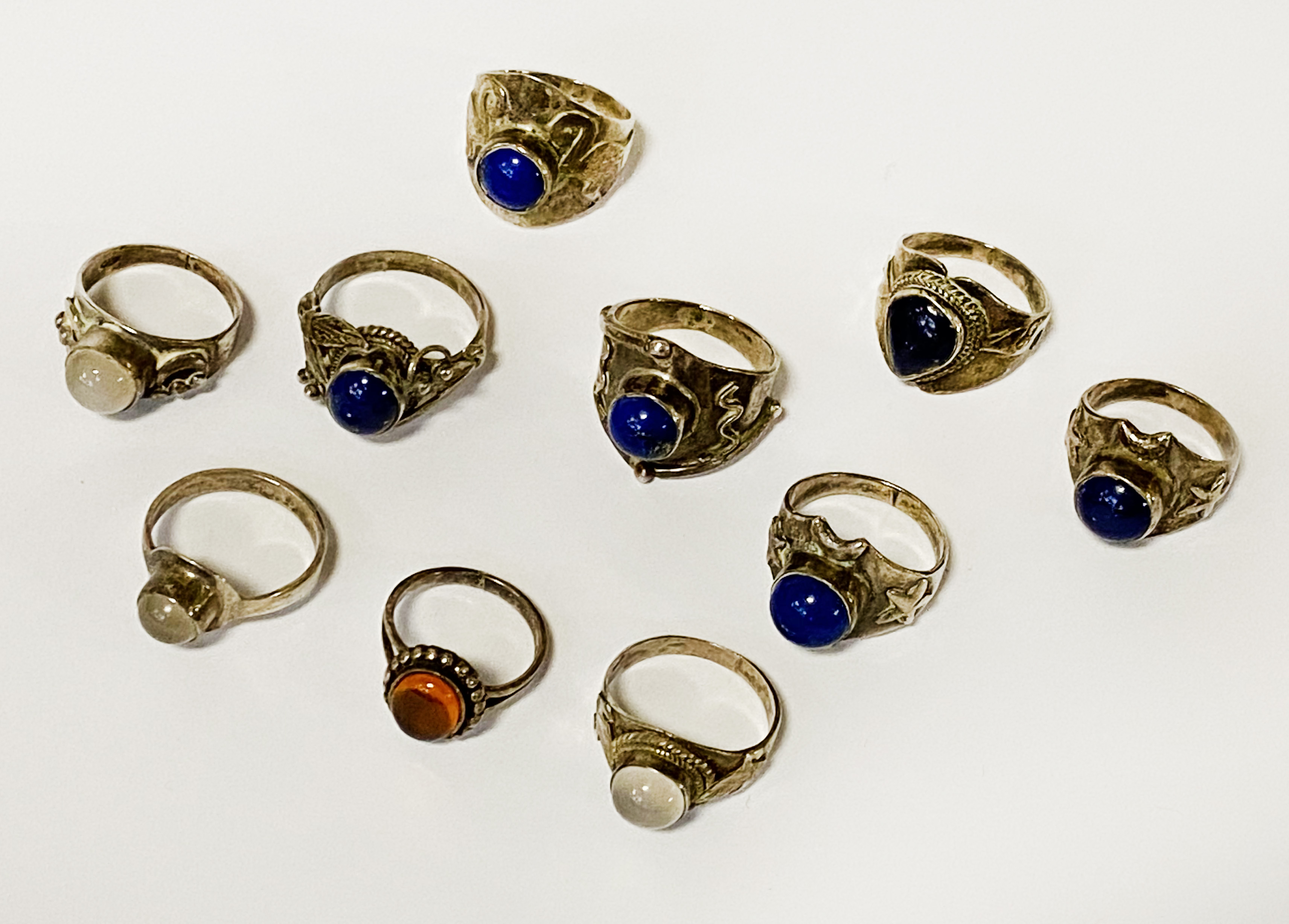 QTY OF GEMSTONE RINGS