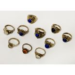 QTY OF GEMSTONE RINGS