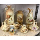 ROYAL WORCESTER POTS/VASE WITH 3 OTHER ITEMS ONE IS CRACKED BUT ALL THE WORCESTER IS FINE