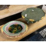 TWO MAJOLICA ITEMS