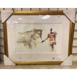 TAHITHA SALMON SIGNED LTD EDITION PRINT IN GILT FRAME 38CMS X 25CMS APPROX