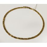 9 CT. GOLD WHITE & YELLOW GOLD NECKLACE 40 CM LONG 18 GRAMS APPROX