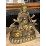 GILT BRONZE CHINESE FIGURE - 22CM (H) APPROX