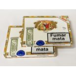 TWO SEALED BOXES OF ROMEO Y JULIETA CIGARS (10 IN EACH BOX)