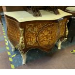 MARBLE TOP INLAID COMMODE