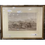 WATERCOLOURS VILLAGE SCENE SIGNED RANDOLPH SCHWABE 40CMS 25CMS