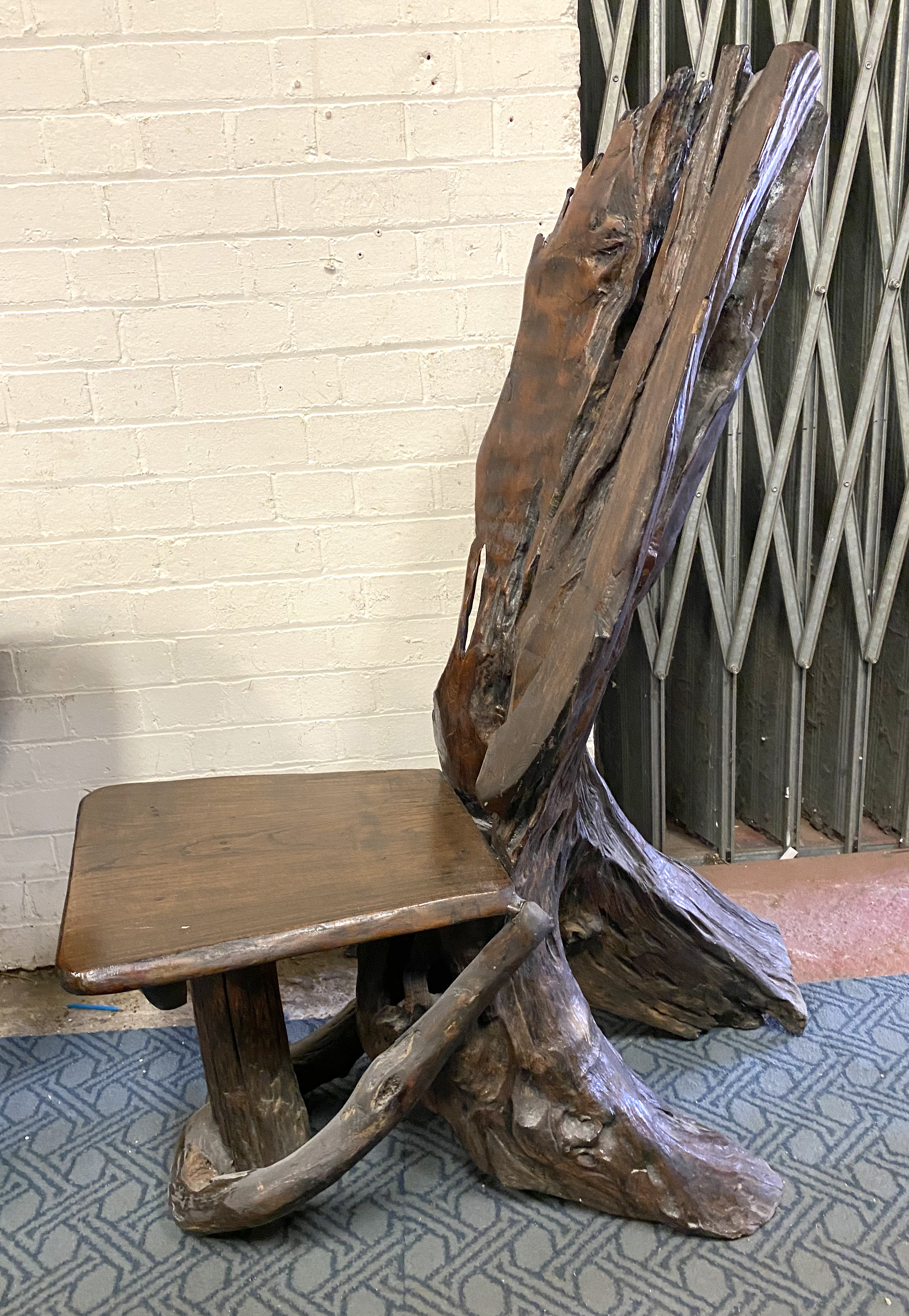 CARVED TREE DESK & CHAIR - Image 3 of 3