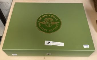 MEMPHIS BELLE METAL MILITARY WATCH BOX WITH KEY