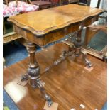 VICTORIAN WALNUT CARD TABLE A/F