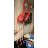 PAIR OF LARGE METAL FLAMINGO'S - 160CMS (H) APPROX