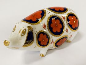 ROYAL CROWN DERBY PIG (WITH STOPPER) 6 CMS (H) APPROX