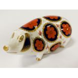 ROYAL CROWN DERBY PIG (WITH STOPPER) 6 CMS (H) APPROX