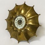 BRASS UMBRELLA CLOCK WITH ALARM