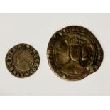 2 HAMMERED COINS EDWARD III GROAT ELIZABETH 1/2 GROAT