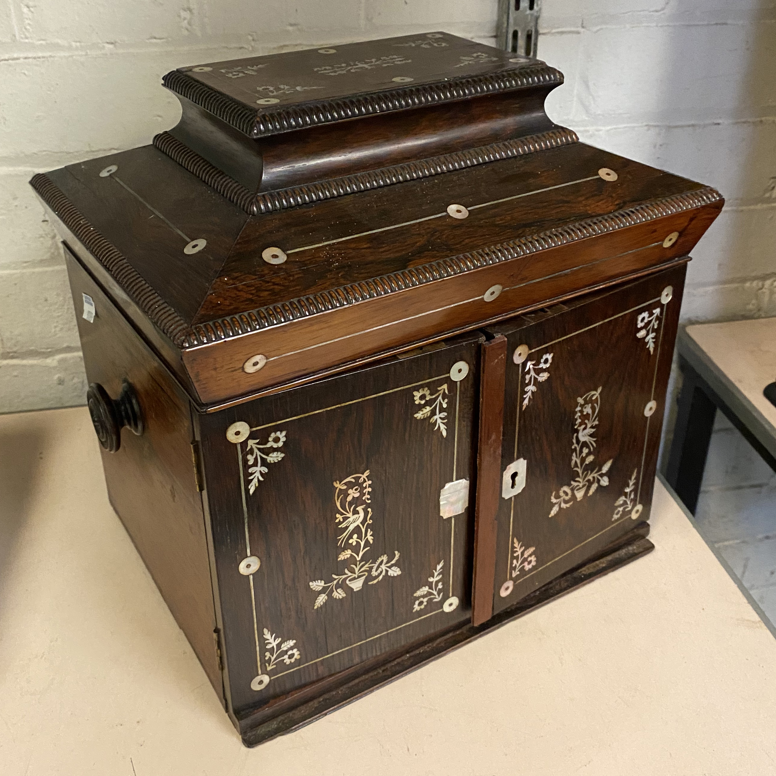 MOTHER OF PEARL INLAID BOX - 30 CMS (H) APPROX - Image 2 of 2